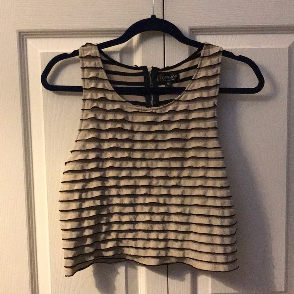 Tan cropped top from Topshop